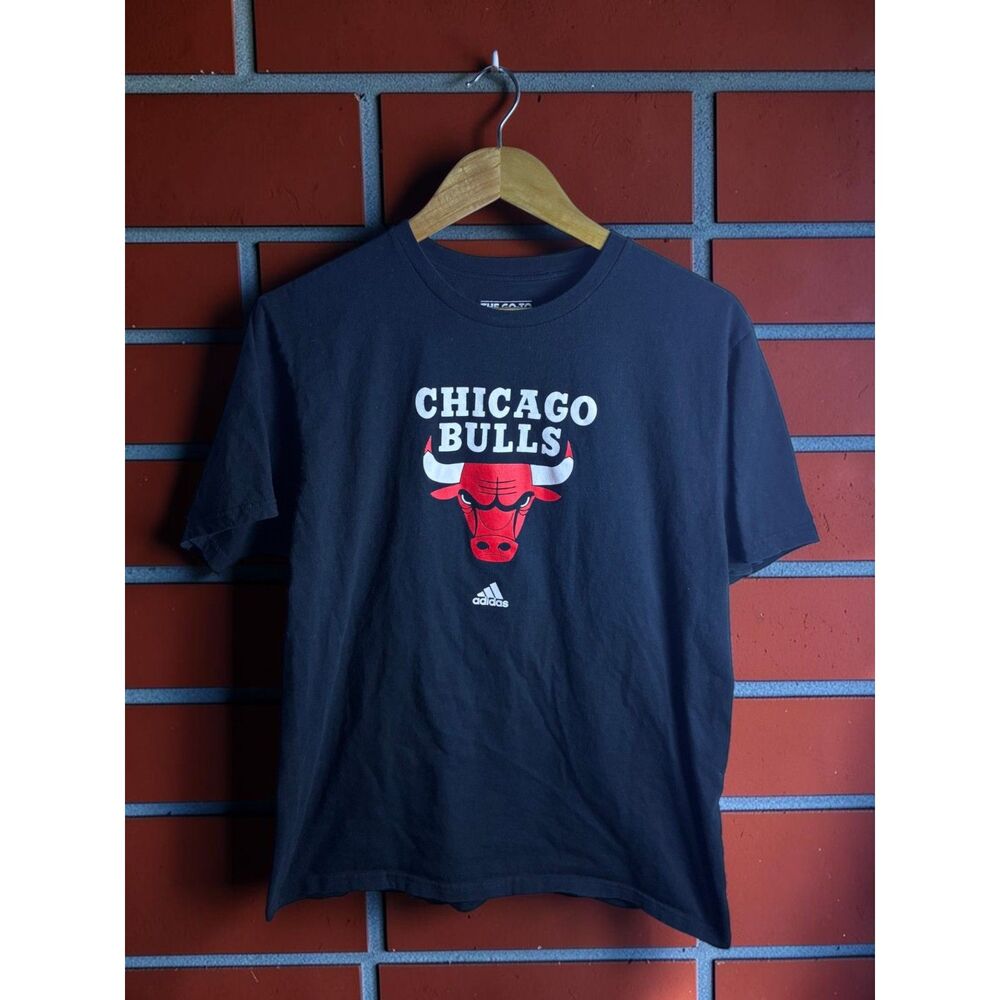 Adidas Chicago Bulls NBA Graphic T Shirt Men's Large Black Basketball Tee